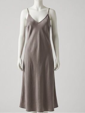 Organic by John Patrick Silk-Feel Cupro V-Neck Slip Dress (L) NWOT midi/calf